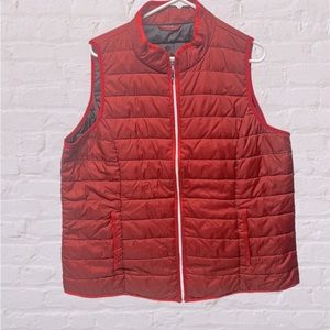 Laura Torelli Red full zip puffer vest sz 2X